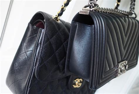 chanel boy bag lambskin vs calfskin